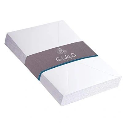 Image of Clairefontaine Ref 19101L Diploma White Gummed Envelopes (Pack of 25) 131 x 190mm Sized, 120gsm Paper, Compatible with Inkjet &amp; Laser Printers, Classically Finished