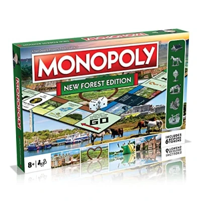 Image of Winning Moves New Forest Monopoly Board Game, Pick up a Chance or Community Chest, watch out for taxes, jail and bankruptcy trade your way to success, makes great gift players aged 8 plus