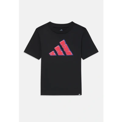 Image of adidas Performance Graffiti Junior Unisex Print Tshirt for kids, Size: 13 14y, Black