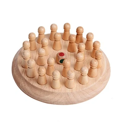 Image of Wooden Round Memory Match Stick Chess Game Early Educational Blocks Birthday Gift For Children Kids