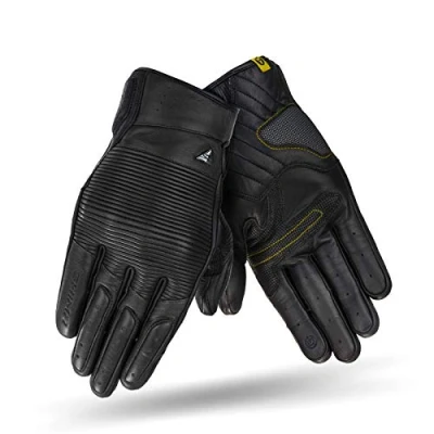Image of Shima BLAKE Gloves Motorbike Men Leather Summer Biker Armoured Protectors Motorcycle Perforated Ventilated Reinforced Motorsport Glove Street Motorbikes (Mens, Black, S)