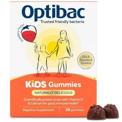 Image of Optibac Kids Probiotic with Vitamin D &amp; Calcium for Immune System Support Gut Health and 2 Billion Bacterial Cultures 30 Vegan Gummies