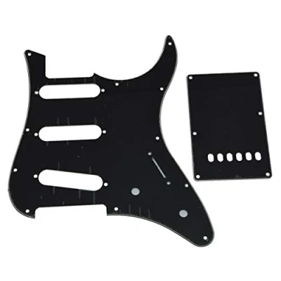 Image of KAISH Guitar SSS Pickguard and Tremolo Trem Cover Back Plate fits Yamaha PACIFICA Black 3 Ply