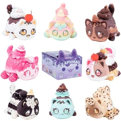 Image of Aphmau 6 MeeMeow Mystery Plush Ice Cream; YouTube Gaming Channel, Blind Box, 1 of 8 Possible Cream MeeMeows, Official Merch, One Supplied, Styles May Vary
