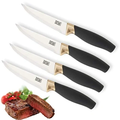 Image of Taylor&#039;s Eye Witness Brooklyn Brass 4 Piece Steak Knife Set