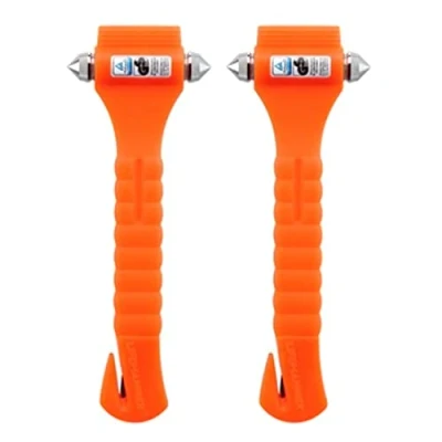 Image of LifeHammer CR 224408 Orange 2 Pack Safety Hammer Classic Auto Escape Tool (Glow in The Dark)