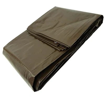 Image of GARDENIX Multi Purpose Fabric Tarpaulin, Polyethylene (PE), Brown 200 g/m², 5m x 6m