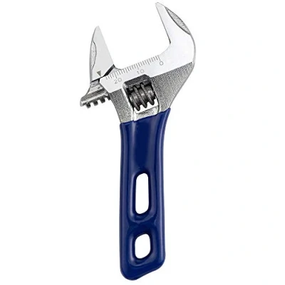 Image of HQCollection Wide Opening Stubby Adjustable Wrench Spanner with Short Handle 4 inch Chrome Vanadium Steel Forged