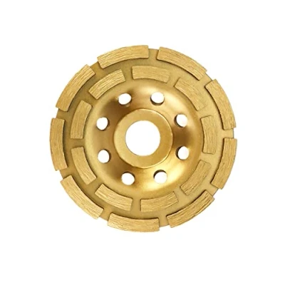 Image of QWORK diamond cup, grinding disc, wheel, 115 mm x 22.2 for concrete, plaster, granite, resin, tile adhesives, natural stone, etc