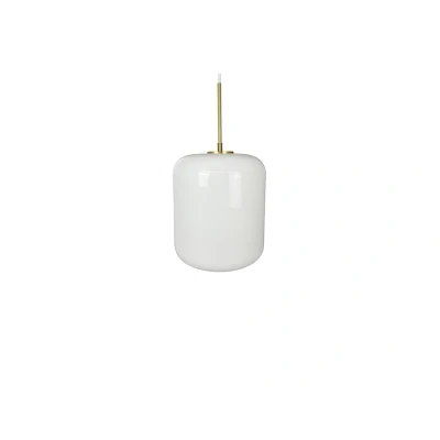 Image of Dyberg Larsen hanging light Silvia, Ø 25 cm, opal/brass, glass