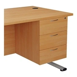 Image of Essentials Fixed Pedestal 3 Drawers : Standard Beech