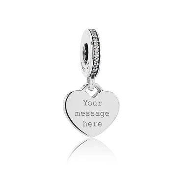 Image of Pandora Engraved Heart Charm 798761C01 Silver