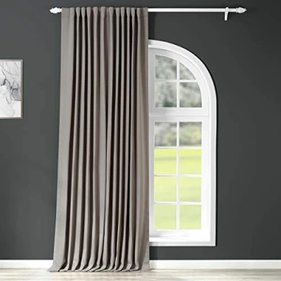 Image of HPD Half Price Drapes Extra Wide Darkening Curtains for Bedroom &amp; Living Room 100 x 108 (1 Panel), BOCH 174402 DW, Neutral Grey, Polyester Blend, 100&quot; W 108&quot; L (Pack of 1)
