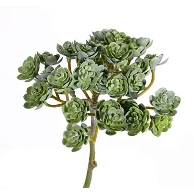 Image of artplants.de Artificial echeveria BLAIR on spike, green, 8&quot;/20cm, Ø4&quot;/10cm cactus/False
