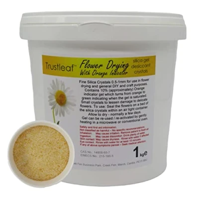 Image of Trustleaf 1kg / 2.2lbs TUB Flower Drying Silica Gel Grains with Orange Indicator 0.5 1mm (1kg f Oi)