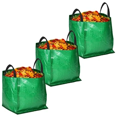 Image of SPARES2GO Large Extra Strong Garden Waste Rubbish Bag Sack (120 Litre, Pack of 3)