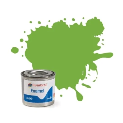 Image of Humbrol Model Paint AA0415 No 38 Lime Gloss Tinlet 1 (14ml), Enamel Paints for Models, Plastic, Metal, Wood, Glass, Ceramics and More, Touch Up Hobby Tin Craft Kits