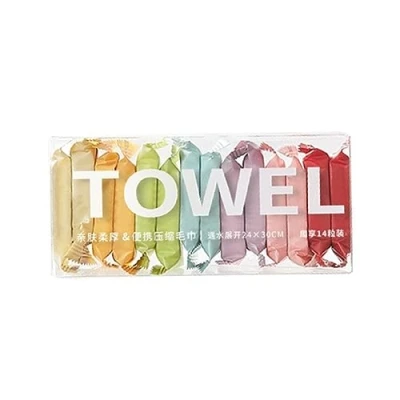 Image of GRONGU 14pcs Disposable Washcloth Travel Towel Thickened Compressed Face Portable Nonwoven Wipe For Hotel Outdoor