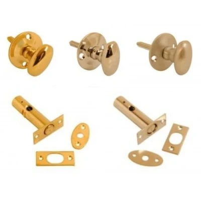 Image of IRONMONGERY WORLD® Oval Thumb Turn with OR Without Option of Security Rack Dead Bolt Star Door Lock (Polished Brass ONLY)