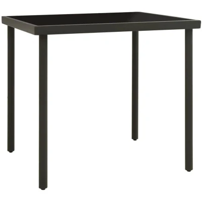 Image of vidaXL Outdoor Dining Table Anthracite 80x80x72 cm Glass and Steel
