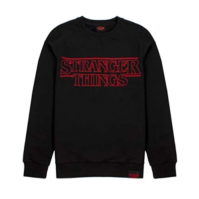 Image of Stranger Things Jumper for Women Upside Down Logo Sweater Hoodie Series Gift Merchandise XXL Black