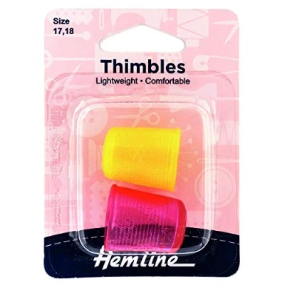 Image of Hemline Yellow and Pink Thimble Pack Assorted Sizes