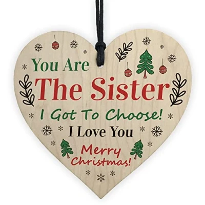 Image of RED OCEAN Sister I Got To Choose Plaque Best Friend Hanging Heart Friendship Sign
