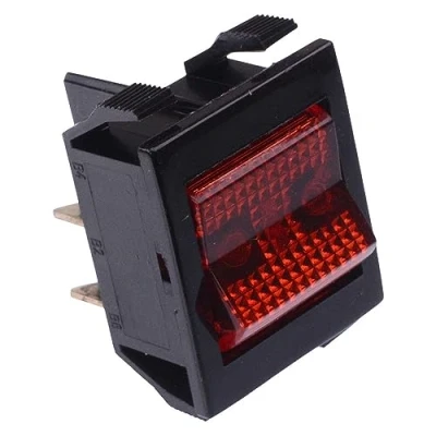 Image of 1610NB5NKR250V Russen Berger Red On Off Rectangle Rocker Switch DPST 250VAC 15A