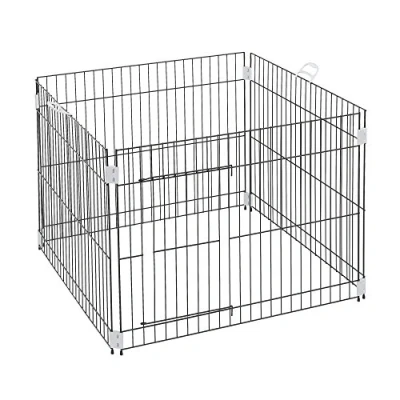 Image of Ferplast Puppy fence DOG TRAINING indoor fence, folding mesh, Anti slip feet, Sturdy coated metal, Ergonomic handles, 80 x h 62 cm