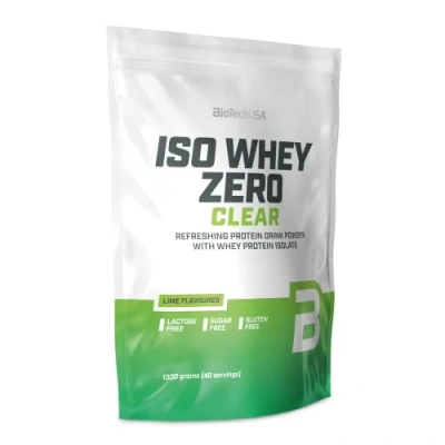 Image of BioTechUSA Iso Whey Zero Clear Drink Powder, Refreshing, Sugar Free, Lactose Gluten 5 Fruity Flavors, 88 kcal, 21g Protein, BCAAs, 1000 g, Lime