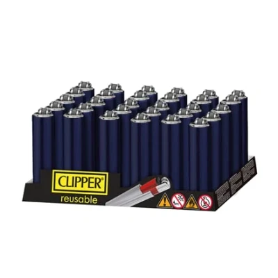 Image of 1 x CLIPPER MINI Lighter METAL COVER BLACK MAMBA Refillable STYLISH Design