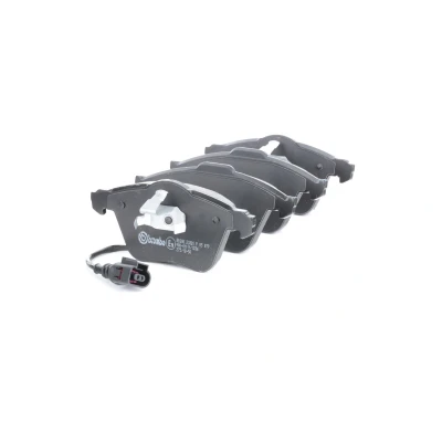 Image of 1K0698151B, 1K0698151P Brake pad set BREMBO P 85 079 incl. wear warning contact with piston clip without accessories VOLKSWAGEN: Golf 5
