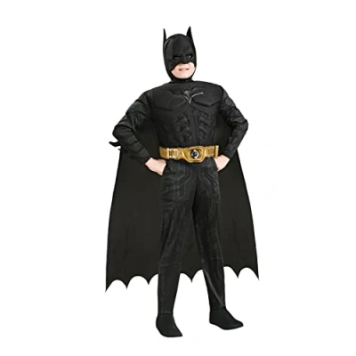 Image of Rubie&#039;s Official Batman Begins Dark Knight Muscle Chest Costume Child Medium, Black