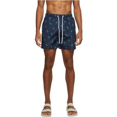Image of Urban Classics B T Pattern Swimming shorts, Men&#039;s, Size: 3XL, Dark blue