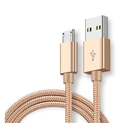 Image of Micro USB Cable, Nylon Braided Android Charger Fast Charging Cable Compatible with Samsung Galaxy S7/S5/J3/J5/J7, Huawei, HTC, LG, Kindle, Nexus, Nokia and More Gold (1M)