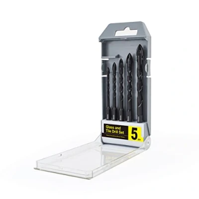 Image of Gunpla 5 Pieces Drill Bits 4mm, 5mm, 6mm, 8mm, 10mm Glass Tile Concrete Brick Plastic for Drilling Ceramic Marble Wood Tungsten Carbide Tipped Black Twist Multi Material Bit Set