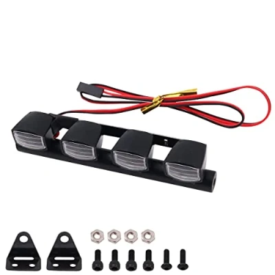 Image of WANGCL RC Car LED Light Bar Lights Roof Kit 4LED 100mm for 1/10 Remote Control Monster Truck Crawler Compatible with TRX4 90046 SCX10