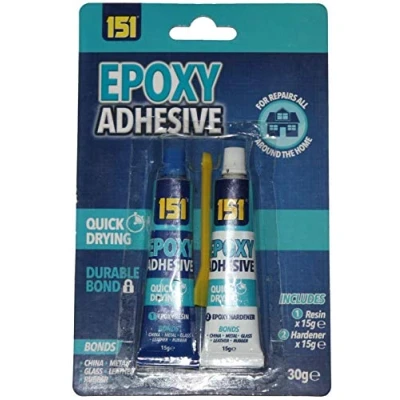 Image of 2 x Two Part Epoxy Adhesive Glue Quick Drying 2X 15ml Resin &amp; Hardener