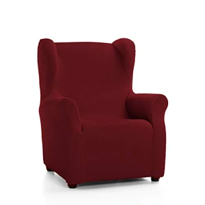 Image of Martina Home Armchair Cover, Fabric, Burgundy, Wingchair