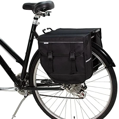 Image of BikyBag Model M Bicycle Double Panniers Bike Cycle Bag for Rear Rack (Black)
