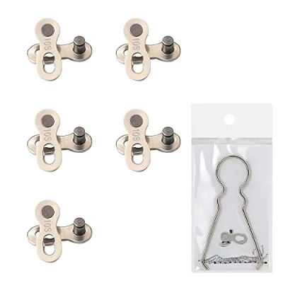 Image of Bike Chain Split Link,5 Pairs Reusable Mountain Road Bicycle Chain, Quick Link Release Links for Single Speed Bikes 10 Bicycles Connector Link,with Removal Tool