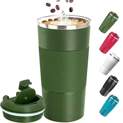 Image of Big seller Coffee Cup, Vacuum Reusable Leakproof Double Wall Insulation Stainless Steel Eco Friendly Travel Office Mug for Hot Tea and Cold Drinks, 17oz/500ml, Green