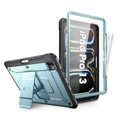 Image of SUPCASE for iPad Pro 13 Inch Case M4 2024 7th Generation with Pencil Holder (Unicorn Beetle Pro), [Built in Screen Protector &amp; Stand] Full Body Rugged Cover Gen,Arctic