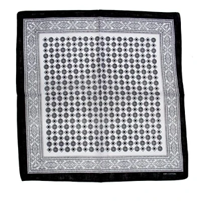 Image of Zac&#039;s Alter Ego Black &amp; White Vintage Print Cotton Bandana with Border