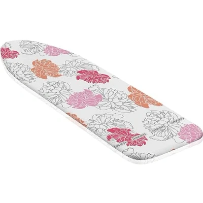 Image of Leifheit Ironing Board Cover Cotton Comfort L/Universal, 4 mm Felt Padded for Board, with Easy Fit and Under Strap, Multicoloured Iron Cover, 140 x 45 cm