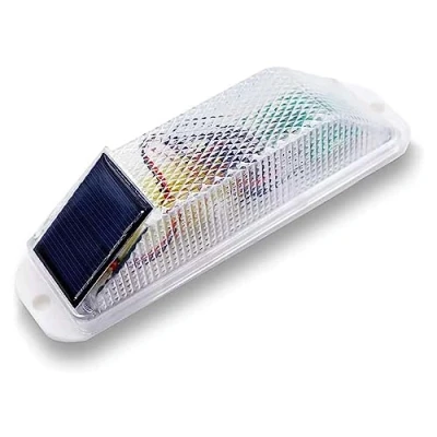 Image of Aolyty Solar Strobe Warning Light, Sensitive LED Security Lamp, IP54 Waterproof Flashing Safety Road Signs, Flash Traffic Lights (White)