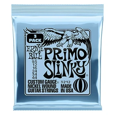 Image of Ernie Ball Primo Slinky Nickel Wound Electric Guitar Strings 3 Pack 9.5 44 Gauge