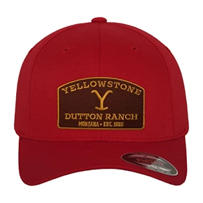 Image of Yellowstone Officially Licensed Flexfit Cap (Red), Small/Medium