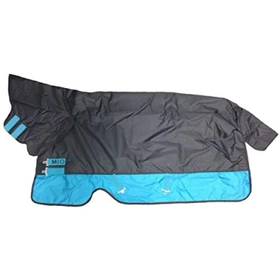 Image of Mio All in One Medium Turnout Rug Black/Turquoise 7ft