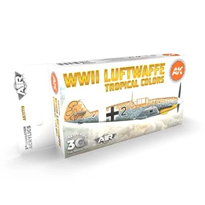 Image of AK Acrylics 3Gen Aircraft Set AK11719 WWII Luftwaffe Tropical Colors 3G (6x17ml)